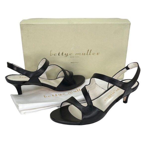 Bettye Muller NY Sandy Nappa Leather Slingback Dress Heels - Picture 1 of 9
